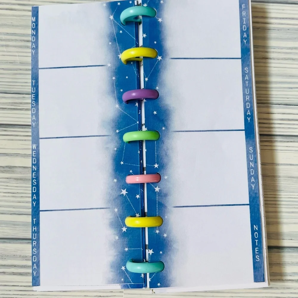 Planner skinny mini inserts extension pack 6 months constellations undated